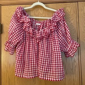 Doen Samara Top Size M Red Gingham